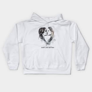 Two girls - every love matters Kids Hoodie